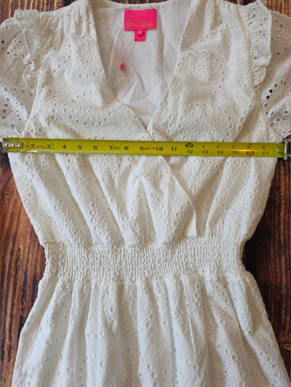Lilly Pulitzer Size 10 White Eyelet Dress Cotton Lined Wedding Party Event - Picture 10 of 13